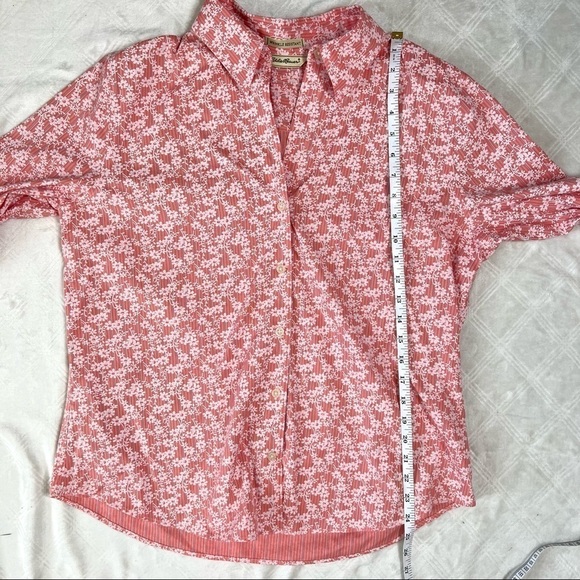 Eddie Bauer Vintage Wrinkle Resistant Floral 3/4 Sleeve Button Down Blouse Large - Picture 12 of 14